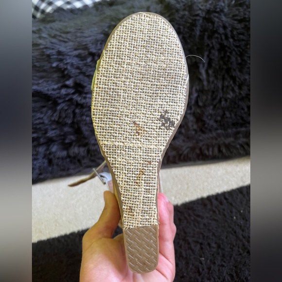 TOMS Light Blue Sandal Wedges Size 8 - Picture 4 of 4